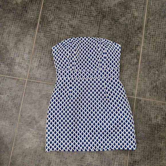 Lilly Pulitzer Strapless Navy & Silver Mermaid Dress Size 4 - Picture 5 of 11